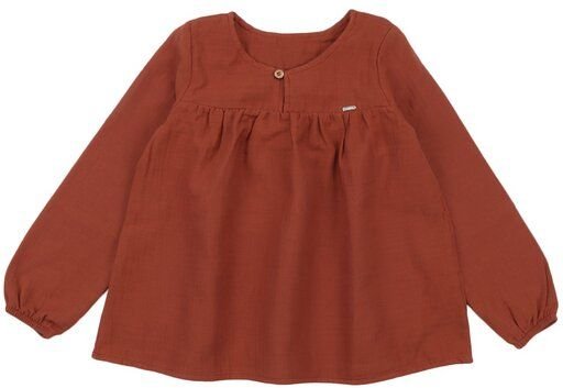 Thumbnail - Muslin Terracotta - Bio-Baumwollbluse in Braun | Nachhaltig & GOTS Zertifiziert von Walkiddy