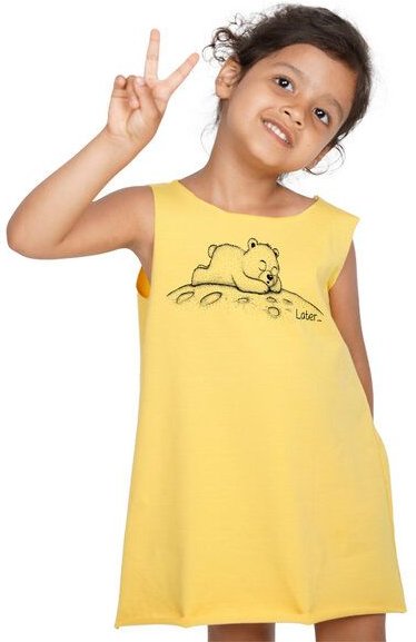 HANDGEDRUCKT "Later" Kinder Biokleidchen (kbA)