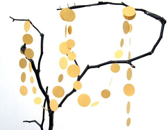 renna deluxe Girlande Punkte in Gold