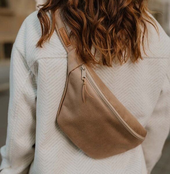 Thumbnail - BOWLEANIES TASCHEN Große XXL Gürteltasche aus Lederfaserstoff