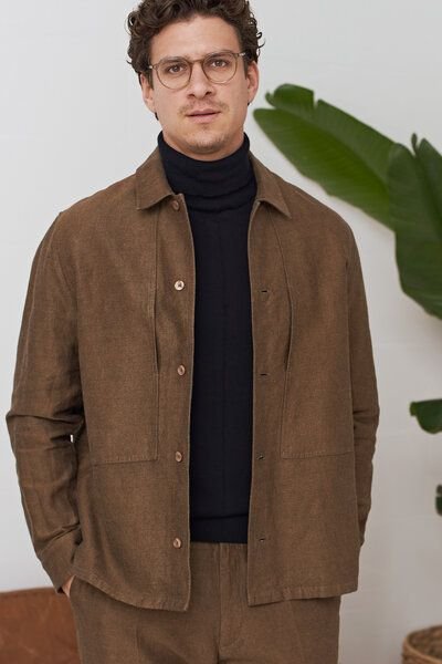 About Companions Klassisches Overshirt-Jacke OWE aus nachhaltiger Winterleinenmischung