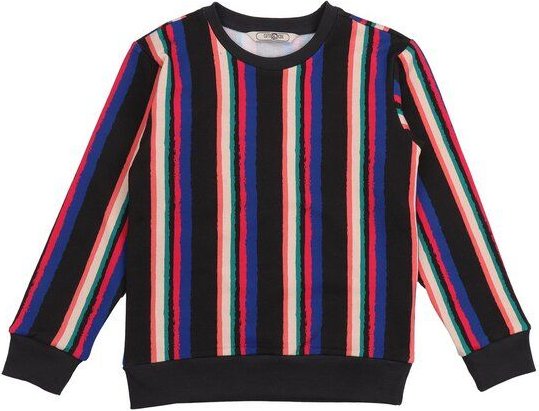 Sweatshirt Kinder Baumwolle Colored Lines navy, locker geschnittenes Rundhals Sweat für Schule, Sport & Freizeit – Cotok...