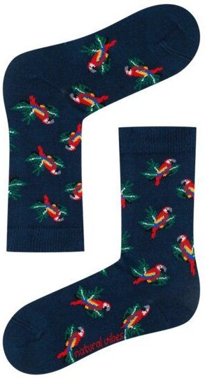 Natural Vibes Papagei Socken | Bio GOTS | Papageienmuster | Bunte Socken |Herren Damen Socken