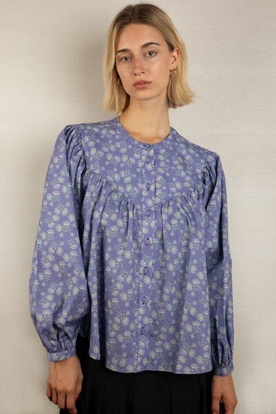 Kiwistories Bluse mit Puffärmeln