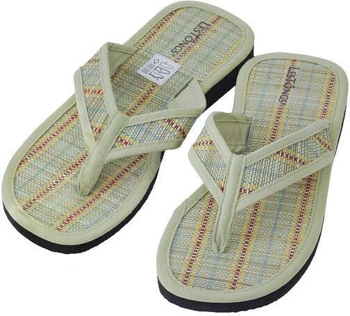Les Tôngs Juncus-V Stripes - vegane Zimtlatschen - Gesunde Zimtsohle Flip Flops