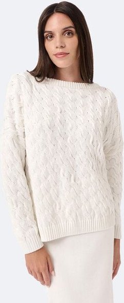 Mila.Vert Gestrickter Pullover mit Zopfmuster