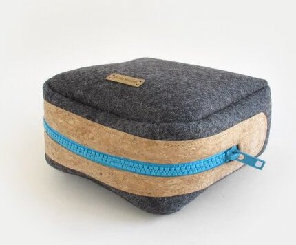 smukbird Zubehörtasche "SQUARE" für Kabel & Co. | aus Filz und Kork