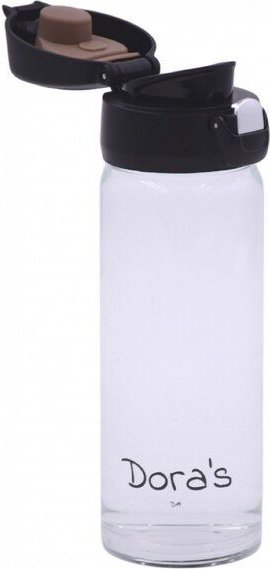 Dora's Glas Thermoflasche 450ml mit Einhandverschluss
