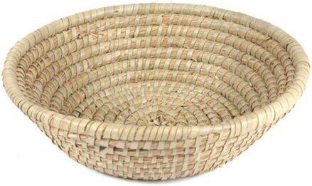 GLOBO Fair Trade Korb BROT in drei Größen, Kaisa-Gras, Rund, Naturmaterial