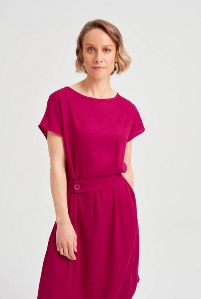 AYANI Sati | Midi Sommerkleid aus ECOVERO und Leinen