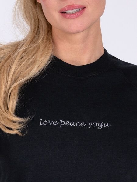 Magadi Damen Sweater BELLA mit Love- Peace- Yoga aus Sweat-Stoff