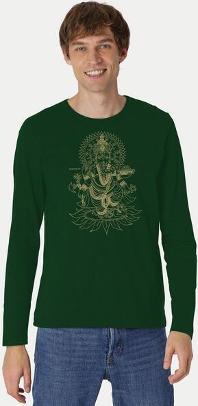 Peaces.bio - handbedruckte Biomode Bio-Herren-Langarmshirt Ganesha