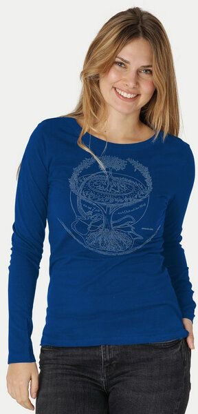 Peaces.bio - handbedruckte Biomode Bio-Damen-Langarmshirt "Weltenesche"