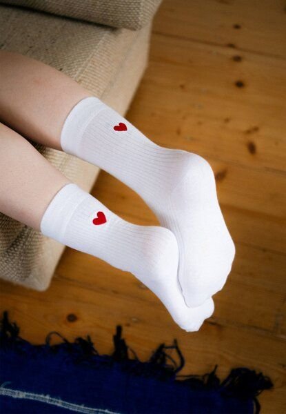 Gerippte Socken Stickerei 1er Pack | von MELA | Fairtrade & GOTS zertifiziert