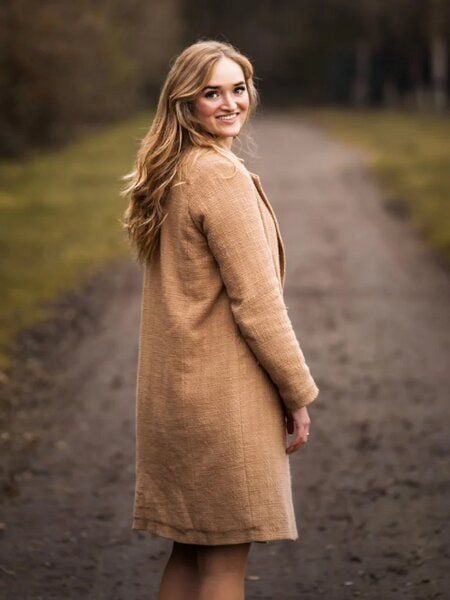 Will's Vegan Shop Strukturierter Mantel aus Veganer Wolle