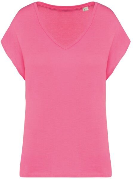 Greenspired Umweltfreundliches Loose Damen-T-Shirt mit V-Ausschnitt 130g/m S- L