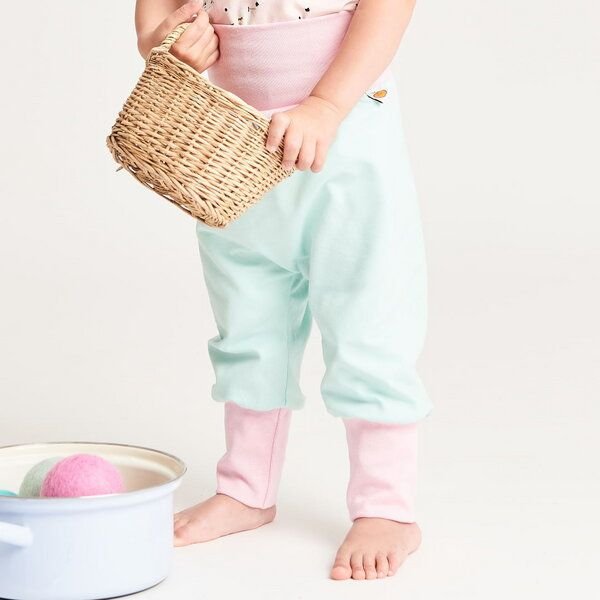 Cheeky Apple Pumphose aus Bio-Baumwolle "Pastell Uni" Rosa/Türkis/Hellblau