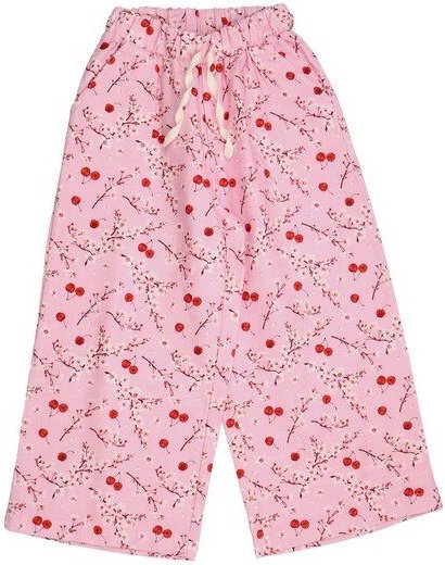Walkiddy Kinderhose aus Bio-Baumwolle – Cherries & Blossoms, rosa
