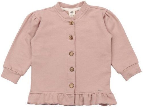 Mädchen Strickjacke GOTS zertifiziert – Rosa, Rüschen, Knopfleiste, weich & bequem | von Walkiddy