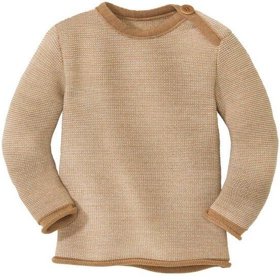 Disana Baby Melange-Pullover mit Knopfverschluss kbT Merino