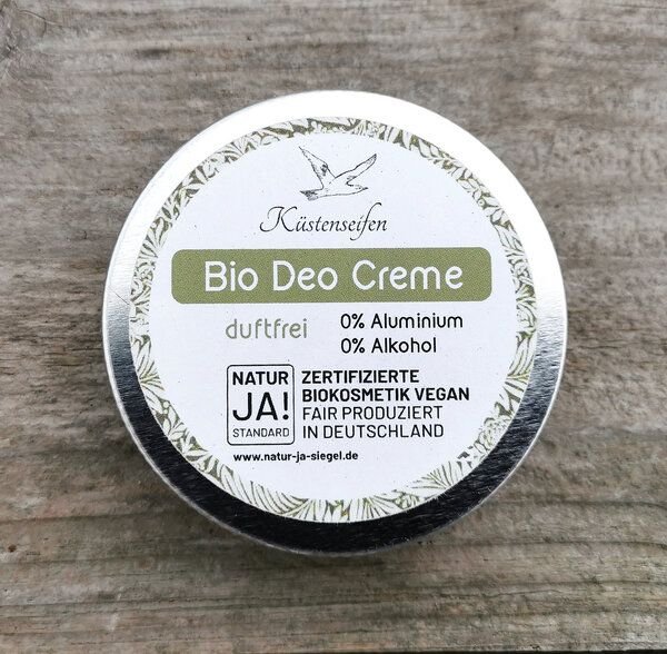 Küstenseifen Manufaktur Bio Deocreme duftfrei - Zertifizierte Biokosmetik, vegan