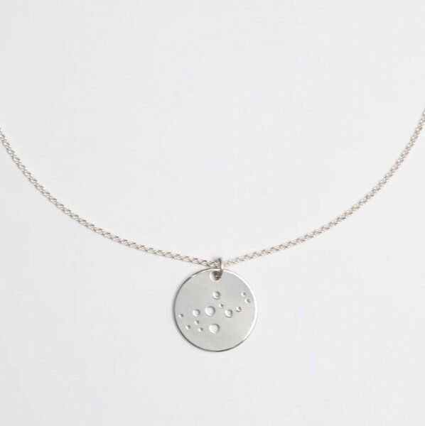 BELLYBIRD Jewellery Sternzeichen Kette, Anhänger 14mm, Silber/ Silber vergoldet