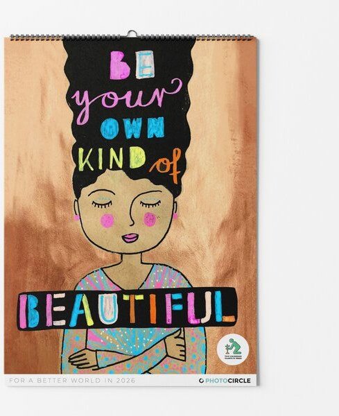 Photocircle Wandkalender & Planer 2026 - be your own kind of beautiful / Designposter für Achtsamkeit und Selbstliebe