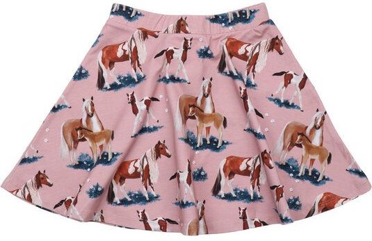 Bio-Baumwollrock Little & Big Horses - Rosa - GOTS-zertifizierte faire Produktion – Walkiddy
