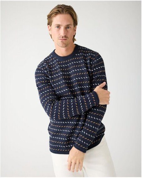 KnowledgeCotton Apparel Jacquard Pullover aus Bio-Baumwolle RWS/Vegan