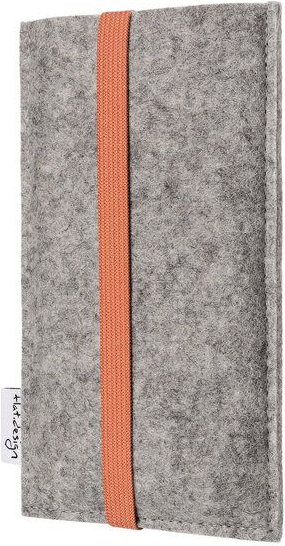 flat design by Mareike Kriesten Handytasche für Fairphone-Serie | aus 100 % Wollfilz grau | Modell COIMBRA