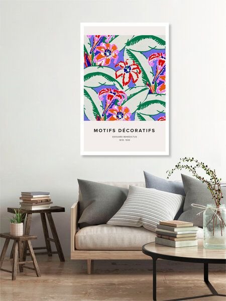 Photocircle Poster / Leinwandbild - Édouard Bénédictus: Art Deco Blumenmuster Variation 18