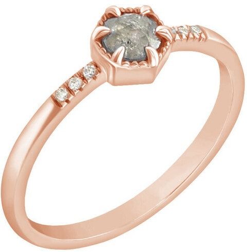 Eppi Goldring mit gelben Salt'n'Pepper Diamant Granella