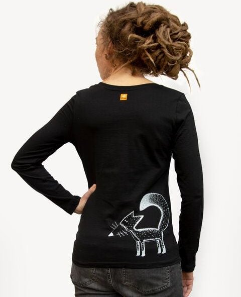 Cmig Franzi Fuchs Langarmshirt Damen schwarz