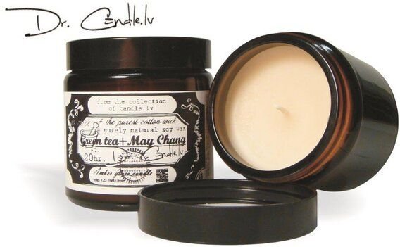 GARTDA Bernstein-Glas Sojawachs Kerze, 120ml - Duftkerze in verschiedenen Duftrichtungen