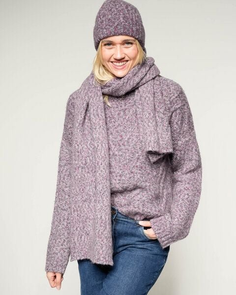 Thumbnail - Alma & Lovis Multicolor Schal mit Zopfmuster aus Alpaka-Mix | Fancy Schal