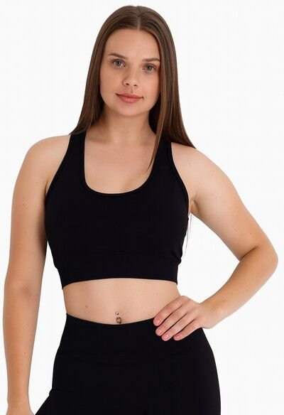 Bruno Barella Sport-BH Schwarz Bustier für Damen – Fitness, Yoga & Freizeit