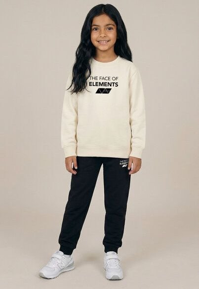 THE FACE OF ELEMENTS BOLD - RELAXED FIT KIDS SWEATSHIRT AUS 100% BIO-BAUMWOLLE