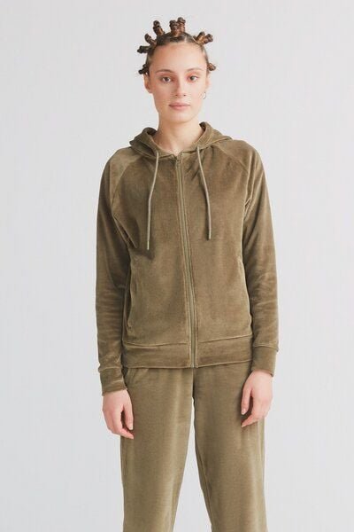 Leela Cotton Damen Nicky Kapuzenjacke Bio-Baumwolle Jacke Hoodie1271