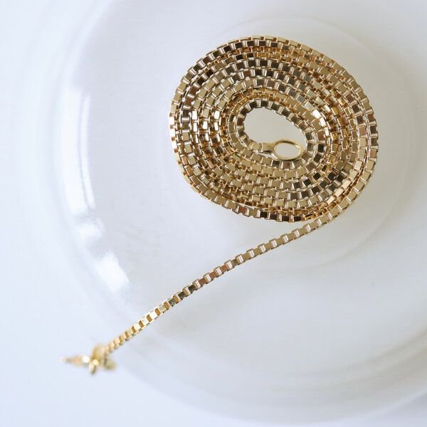 BELLYBIRD Jewellery Venezianerkette - eckige Kettenglieder/ Silber/ Silber vergoldet