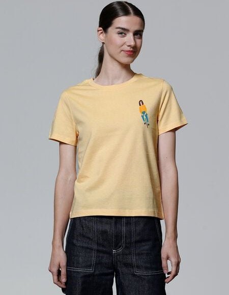 watapparel T-Shirt Frauen Mädchen Auf Fahrrad