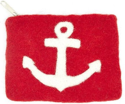 short'n'pietz handgefilztes Täschchen mit eingefilztem Anker