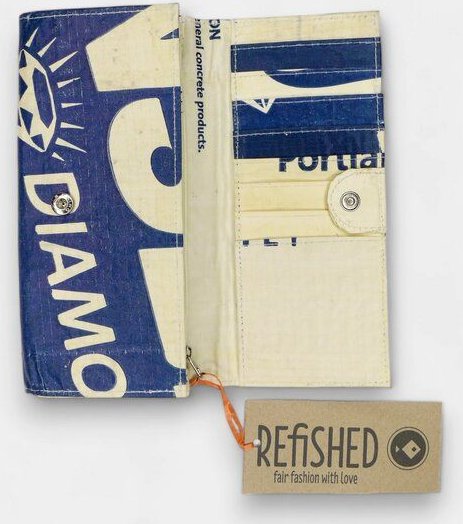 REFISHED fair fashion Börse 'LADY' - upcycelte Fischfuttersäcke und Zementsäcke