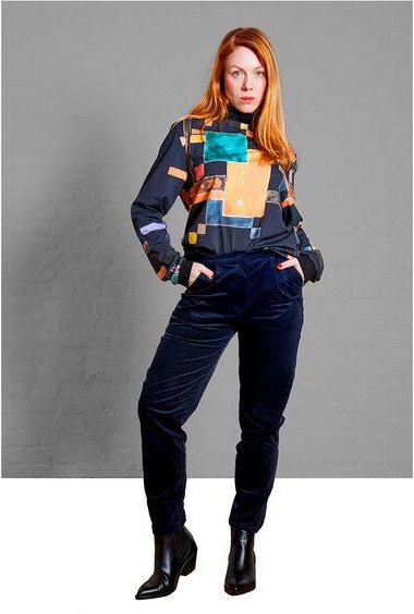 Sophia Schneider-Esleben Ann - Damenhose, Cordhose, Bundfaltenhose, Highwaist aus Bio-Baumwolle