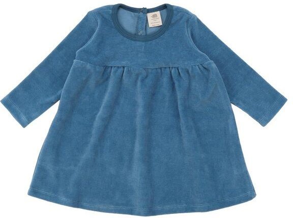 Baby Langarmkleid GOTS zertifiziert, blau, Bio-Baumwolle, weich & bequem – Walkiddy