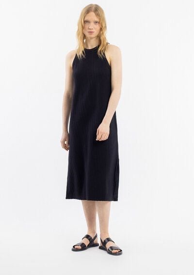 Rotholz Strick Kleid Bio Baumwolle
