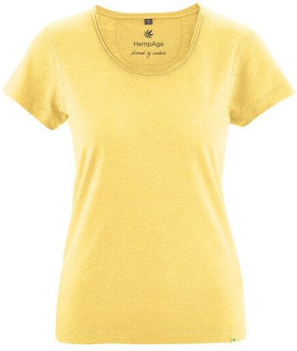 HempAge Damen T-Shirt mit Rollsaum Hanf/Bio-Baumwolle