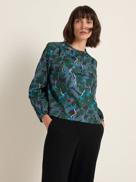 LANIUS Bluse mit Kräuseln aus Bio-Baumwolle