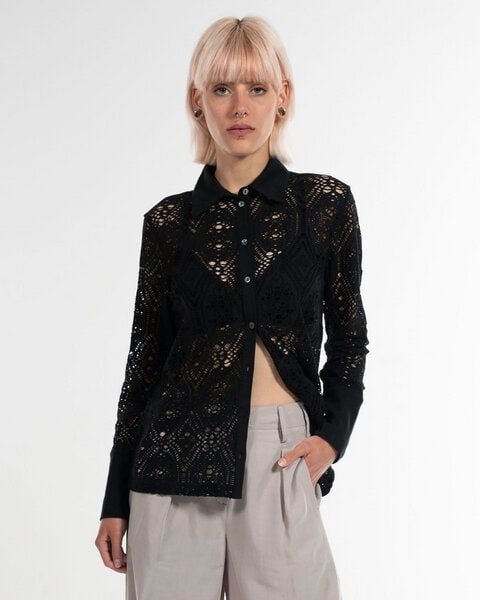 Alma & Lovis Edle Spitzenbluse aus Bio-Baumwolle mit Elasthan | Lace Blouse
