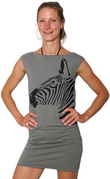 HANDGEDRUCKT "Zebra" Bio-Kleidchen