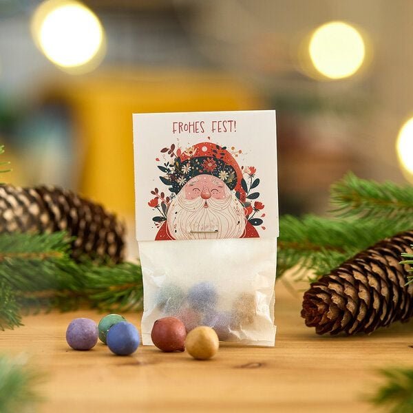Die Stadtgärtner 10 x 5 Blumenmurmeln "Frohes Fest" | Kleine nachhaltige Weihnachtsgeschenke